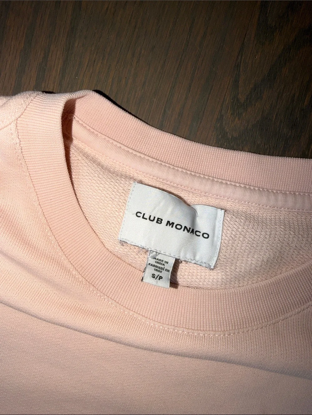 Club Monaco Blush Pink Crewneck Sweatshirt Pullover Size Small